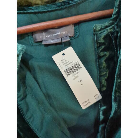 Anthropologie The Somerset Green Velvet Maxi Dress NWT - Picture 2 of 5